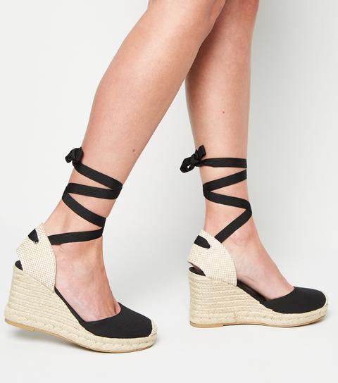 espadrille wedges with ribbon ties