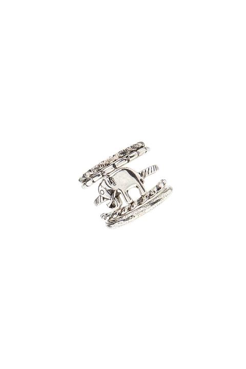 Burnished Elephant Ring Set