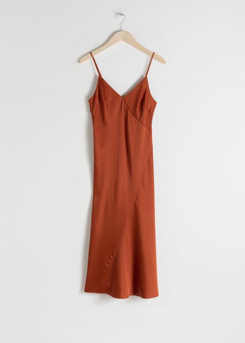 Midi Slip Dress - Orange