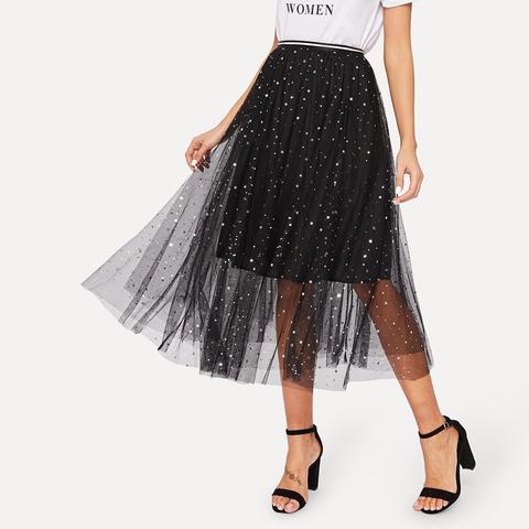 Gonna In Tulle Con Stampa Stella