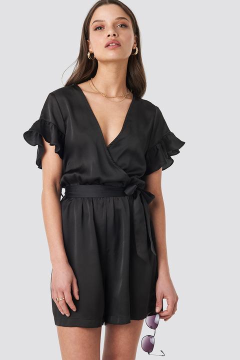 frill sleeve playsuit