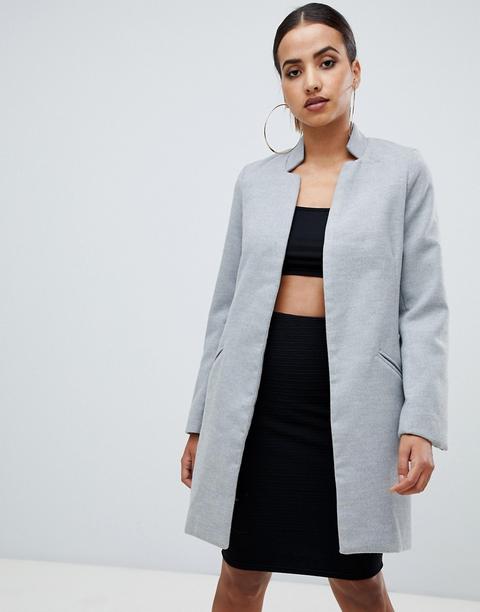 Missguided - Cappotto Lungo Grigio - Grigio