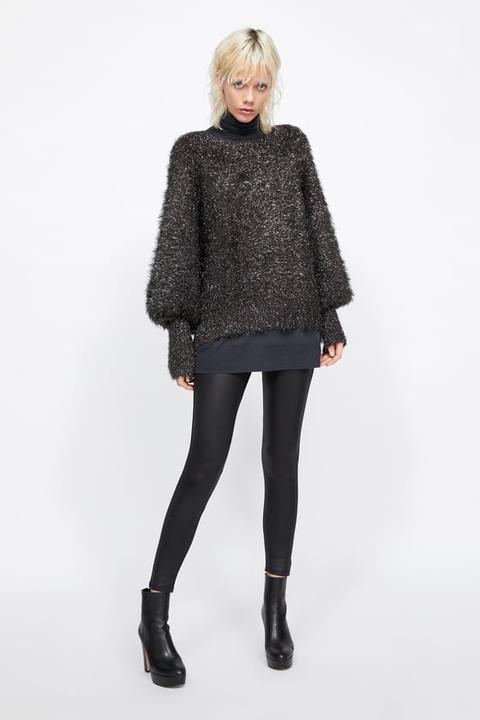 zara black sequin sweater