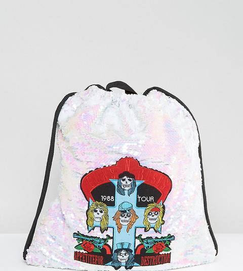 Mochila Con Lentejuelas Y Cordón Ajustable Guns N Roses De Sacred Hawk