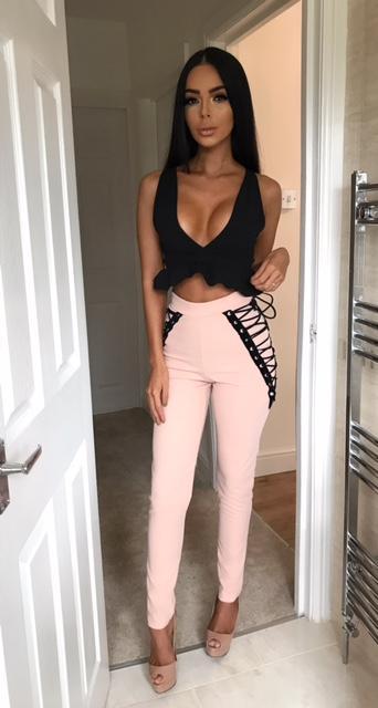 Amanda Lace Up Trousers - Pink (sale)