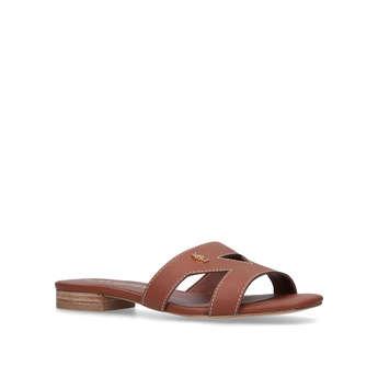 Kurt Geiger London Odina - Tan Flat Slip On Sandals