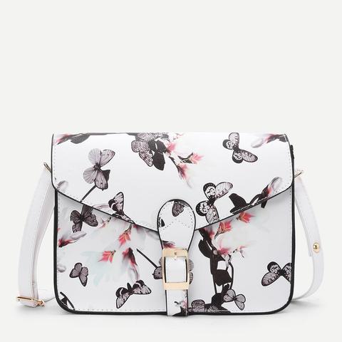 Bolsa Cruzada Con Estampado Floral