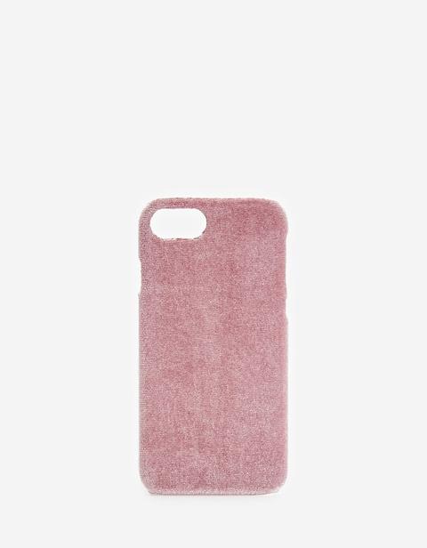 Cover Telefono Velluto Iphone 6/7 Rosa Pastello