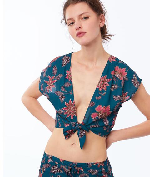 Crop Top Anudado Con Lazada