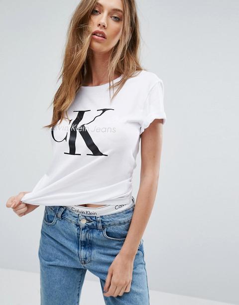 Calvin Klein - T-shirt Con Logo - Bianco