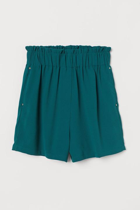 H & M - Shorts Con Vita A Sacchetto - Verde