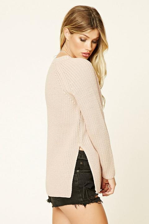 Boxy Ribbed Knit Sweater