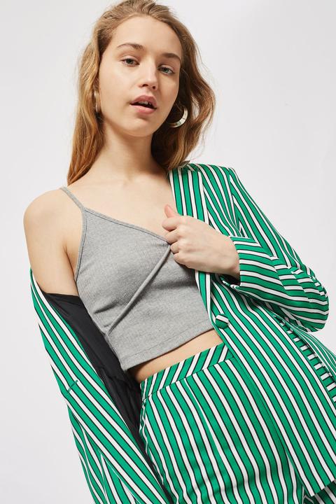 Ribbed Wrap Crop Top