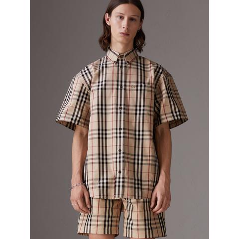 burberry short sleeve check shirt