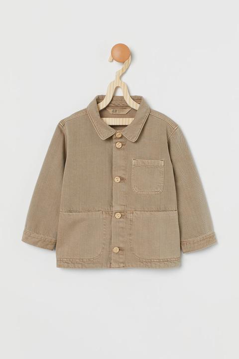 Lyocell-blend Shirt Jacket - Beige