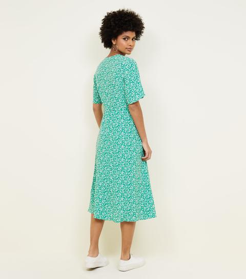 green floral dress new look