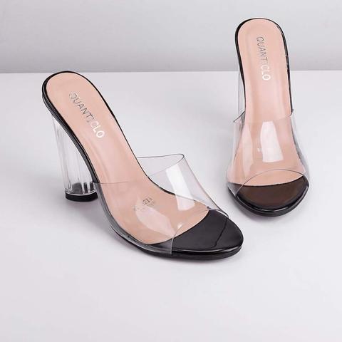 Nantes - Perspex Mules With Black Details