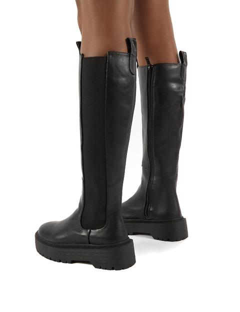knee high chunky boots