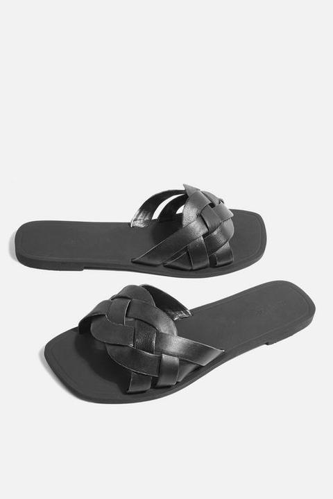Womens **wide Fit Holla Woven Sliders 