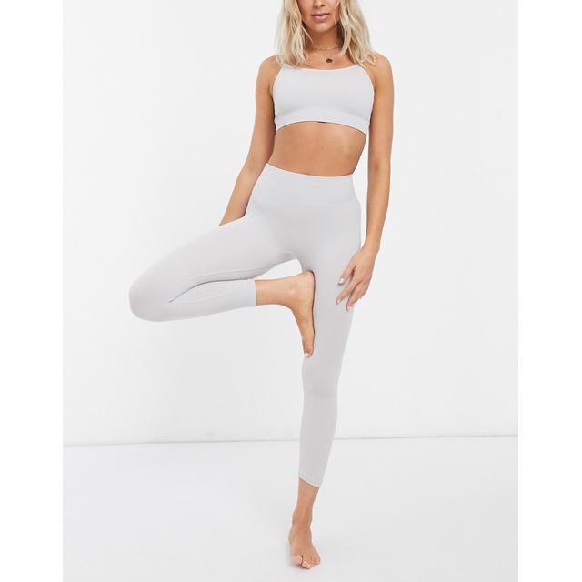 Hiit Ribbed Leggings In Stone-neutral 