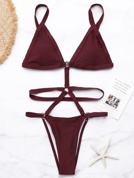 Bikini Nero Sexy Di Disegno Di Stringa