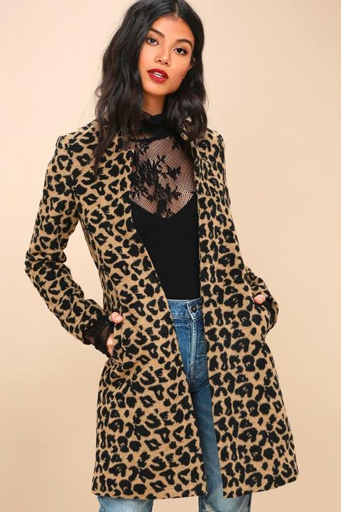 Feline Fantastic Tan Leopard Print Coat