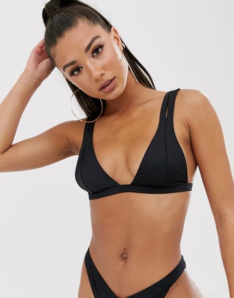 asos black bikini top