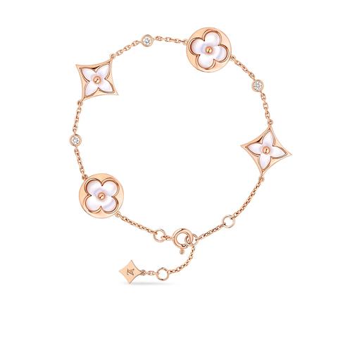 Bracciale Color Blossom Bb Con Motivo Multiplo, Oro Rosa, Madreperla Color Bianco E Diamanti