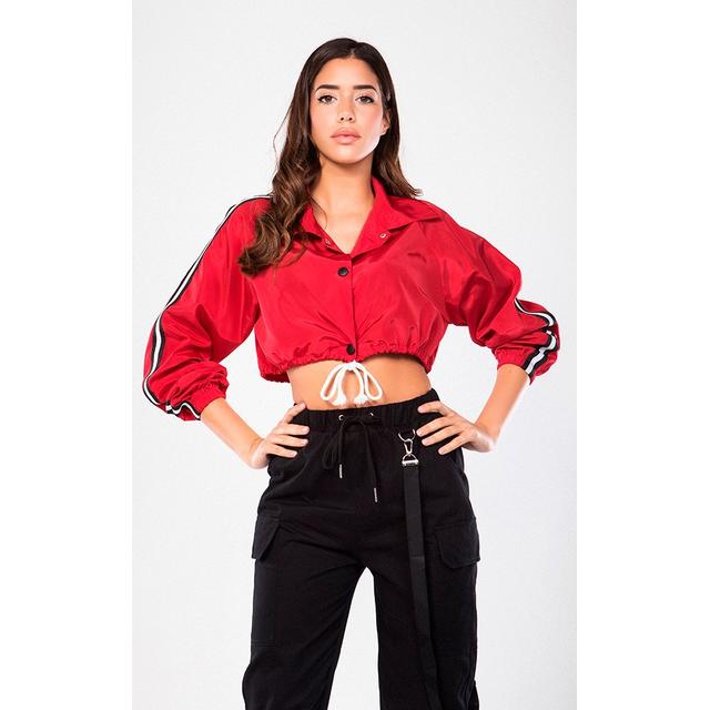 cropped red windbreaker