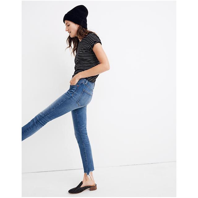 high rise skinny crop jeans