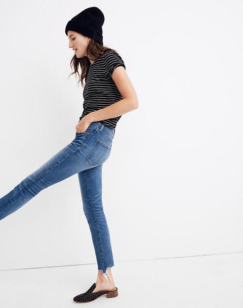 9" High-rise Skinny Crop Jeans: Destructed-hem Edition
