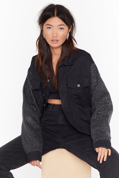 Womens Ice Ice Baby Diamante Denim Jacket