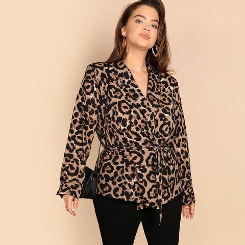 Blazer Con Stampa Leopardo Con Cinture