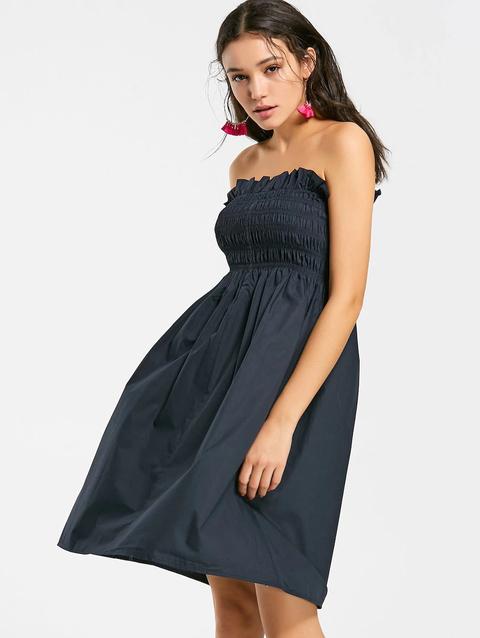 Ruffled Smocked Tube Dress
