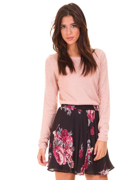 Falda Negra Flores De Vila Clothes