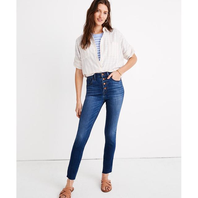 jeans with front buttons