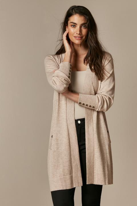 stone longline cardigan
