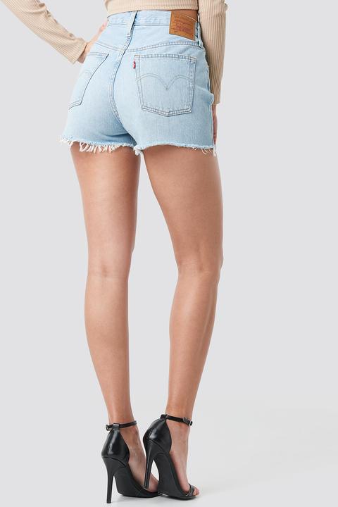 501 high rise shorts blue