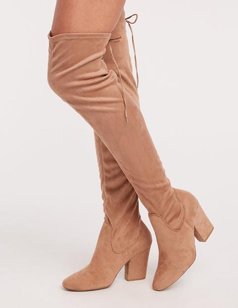Faux Suede Over The Knee Boots from 