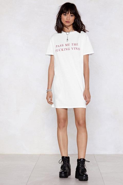 Pass Me The Fucking Vino Tee Dress