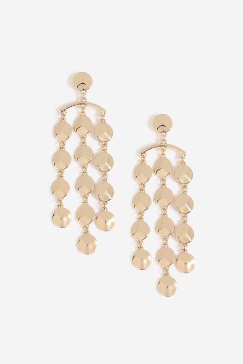 Womens Beaten Tear Drop Earrings - Gold, Gold