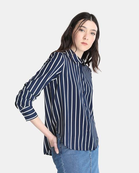 Vero Moda - Camisa Larga De Mujer De Rayas