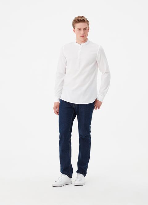 Camicia Slim Fit Colletto Alla Coreana