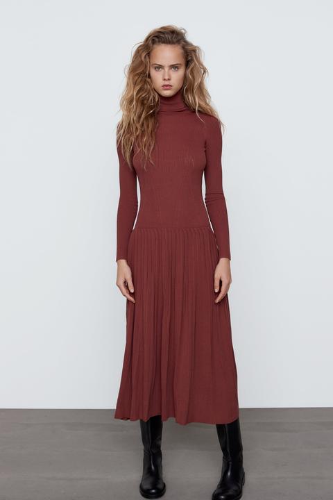 High Neck Knit Dress