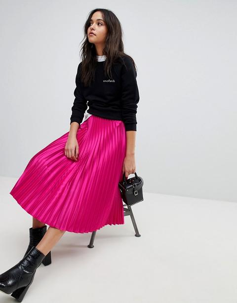 pink midi skirt asos