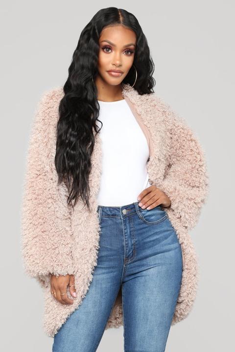 Warm Embrace Faux Fur Jacket - Taupe