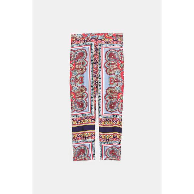 zara printed flowing trousers