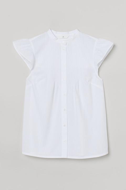 Blusa Con Jaretas - Blanco