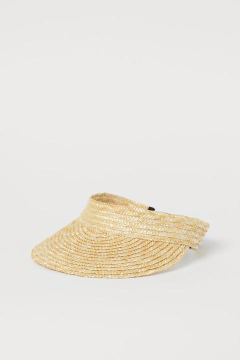 Braided Straw Sun Visor - Beige