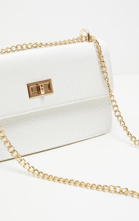 white croc cross body bag